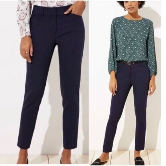 Ann Taylor Loft Blue Julie Skinny Ankle Pants Size 8 - Picture 1 of 15